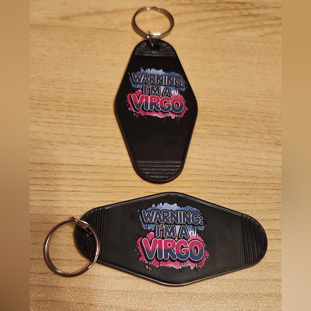 Black Virgo Keychain
